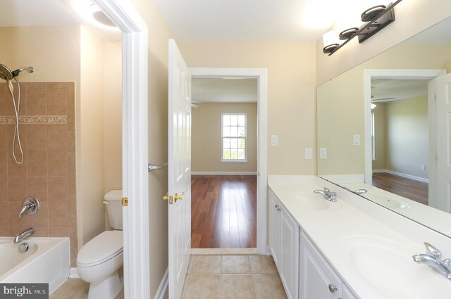6 Applewood Ct, Hainesport, NJ 08036 - full bath featuring toilet, double vanity, shower / bathtub combination, and baseboards