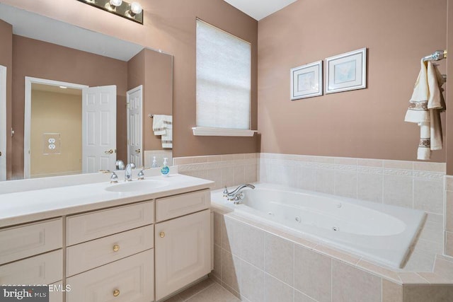 52 Whitewater Dr, Barnegat, NJ 08005 - bathroom featuring a tub with jets and vanity