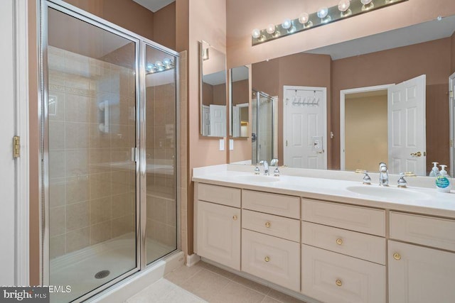 52 Whitewater Dr, Barnegat, NJ 08005 - full bathroom featuring a stall shower, tile patterned flooring, and double vanity
