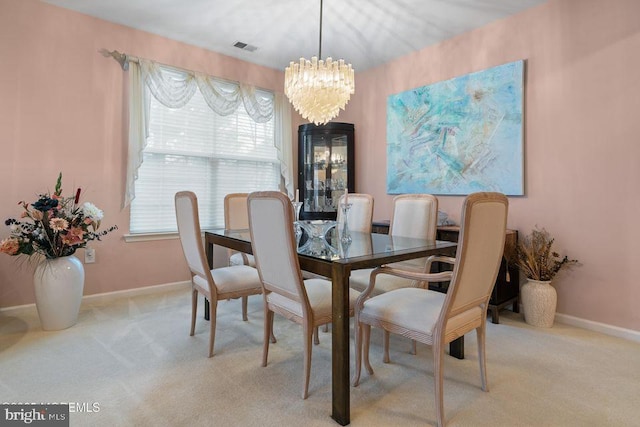 52 Whitewater Dr, Barnegat, NJ 08005 - dining area featuring a chandelier, light carpet, and baseboards
