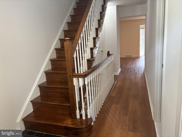 476 Colonial Ridge Ln, Arnold, MD 21012 - stairs featuring wood finished floors and baseboards