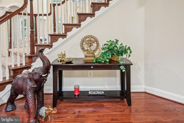 13330 Darnestown Rd, Darnestown, MD 20878 - staircase featuring wood finished floors and baseboards