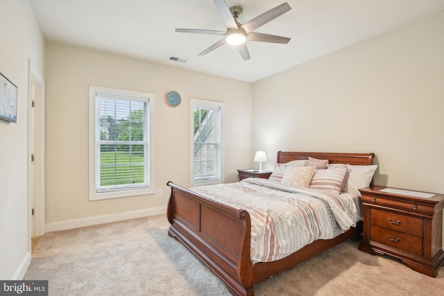13330 Darnestown Rd, Darnestown, MD 20878 - bedroom with light colored carpet, baseboards, and ceiling fan