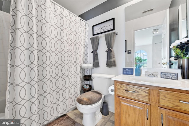 2217 Tidal View Garth, Abingdon, MD 21009 - bathroom with vanity, toilet, and shower / bath combination with curtain
