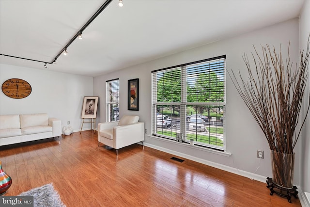 2217 Tidal View Garth, Abingdon, MD 21009 - living area featuring rail lighting, wood finished floors, and baseboards
