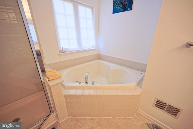 251 Starboard Way, Mount Laurel, NJ 08054 - bathroom featuring a garden tub, a stall shower, and tile patterned floors