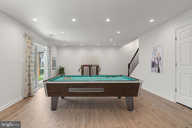 42189 Shorecrest Ter, Aldie, VA 20105 - rec room with billiards, wood finished floors, recessed lighting, and baseboards