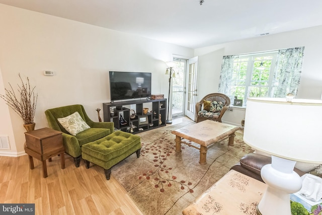 living area with light wood finished floors