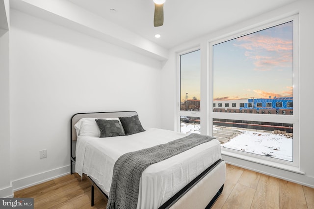 2201 E Somerset St Unit B3Lower, Philadelphia, PA 19134 - bedroom with wood finished floors, baseboards, ceiling fan, and recessed lighting