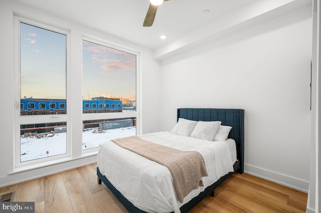 2201 E Somerset St Unit B3Lower, Philadelphia, PA 19134 - bedroom featuring wood finished floors, ceiling fan, recessed lighting, and baseboards