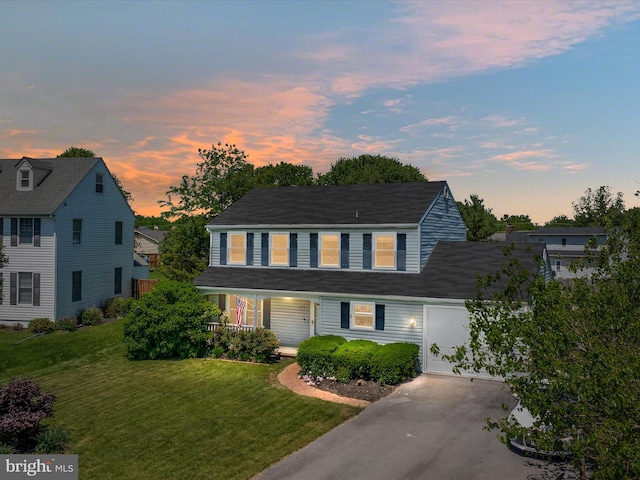 205 Killdeer Rd, Stephens City, VA 22655 - view of front of property featuring driveway, an attached garage, a porch, and a yard