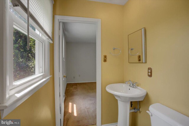 102 Andover Ct, Frederick, MD 21702 - bathroom with toilet, a sink, and baseboards