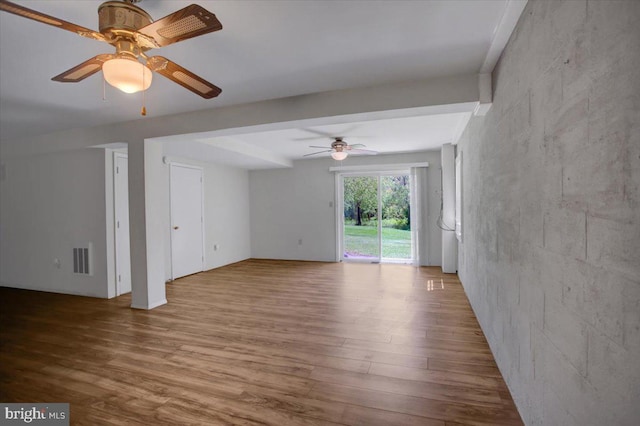 102 Andover Ct, Frederick, MD 21702 - unfurnished living room with wood finished floors and ceiling fan