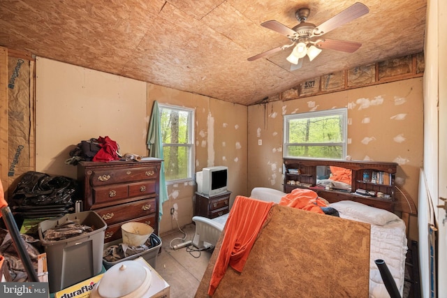 1939 Old Reading Rd Lot 67, 95, Catawissa, PA 17820 - bedroom featuring wood finished floors, multiple windows, lofted ceiling, and ceiling fan