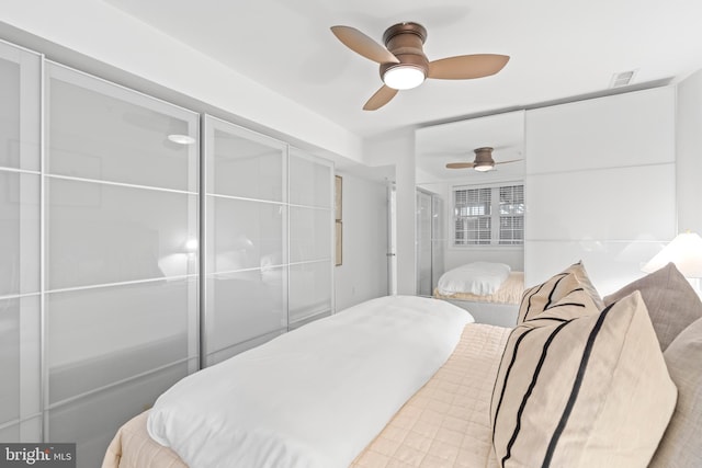 bedroom with ceiling fan