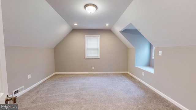 724 Overbrook Rd, Baltimore, MD 21212 - bonus room with lofted ceiling, carpet, baseboards, and recessed lighting