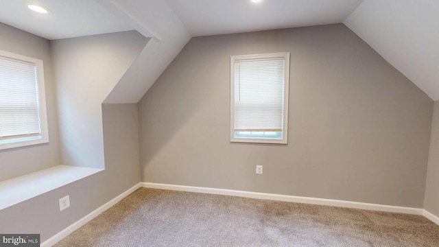 724 Overbrook Rd, Baltimore, MD 21212 - bonus room featuring lofted ceiling, carpet, plenty of natural light, baseboards, and recessed lighting