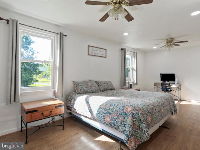 55 Powell Ln, Front Royal, VA 22630 - bedroom featuring wood finished floors, recessed lighting, a ceiling fan, and baseboards