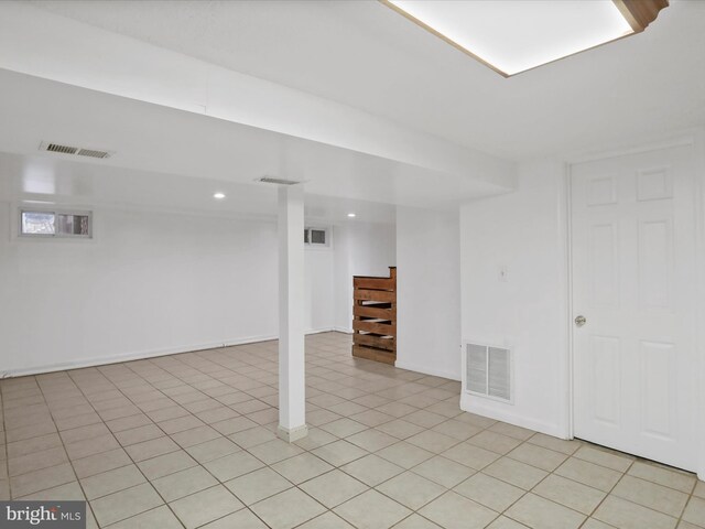 55 Powell Ln, Front Royal, VA 22630 - finished basement with recessed lighting, light tile patterned flooring, and baseboards