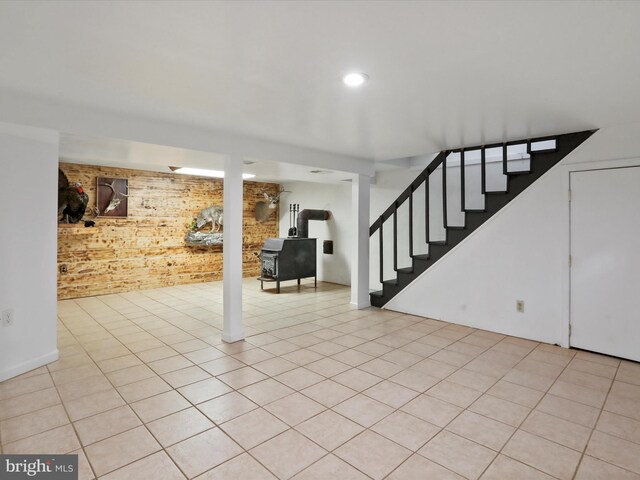 55 Powell Ln, Front Royal, VA 22630 - finished below grade area with brick wall and stairs
