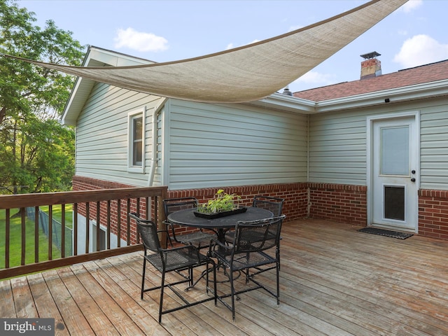 55 Powell Ln, Front Royal, VA 22630 - wooden deck featuring outdoor dining space