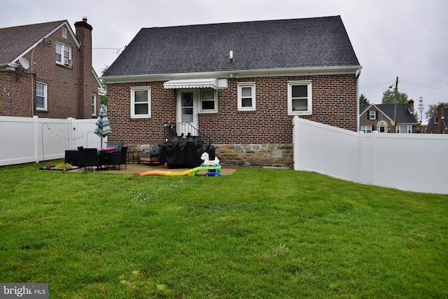 7340 Hasbrook Ave, Philadelphia, PA 19111 - back of house with brick siding, a shingled roof, and a patio area