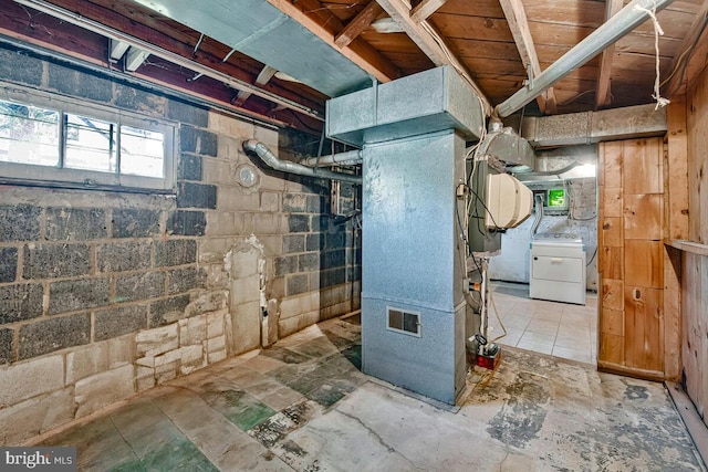 9425 Washington Blvd, Lanham, MD 20706 - basement with washer / dryer and heating unit