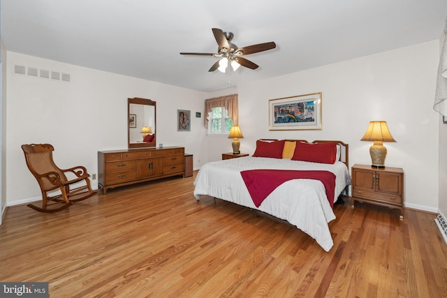 205 Hitching Post Dr, Wilmington, DE 19803 - bedroom with light wood finished floors, ceiling fan, and baseboards