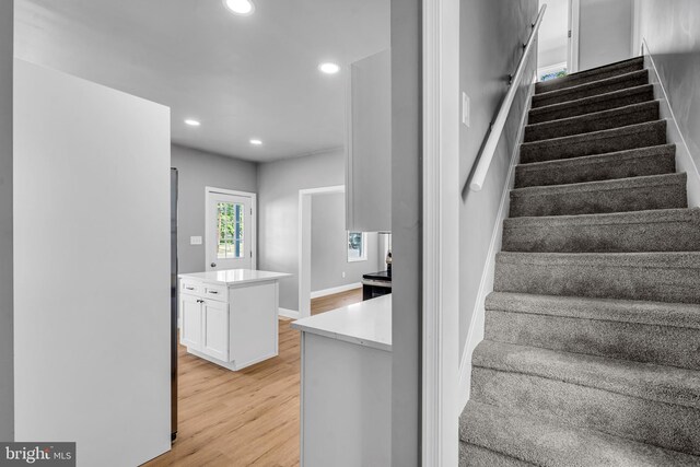 19 E Main St, Salem, NJ 08079 - staircase with wood finished floors and recessed lighting