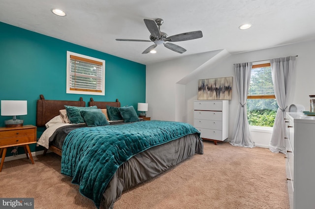 63 W Hanover St, Gettysburg, PA 17325 - bedroom featuring light carpet, recessed lighting, a ceiling fan, and baseboards