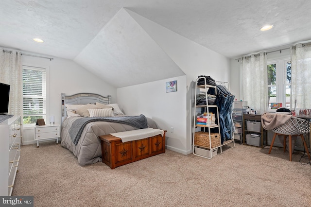 63 W Hanover St, Gettysburg, PA 17325 - carpeted bedroom with vaulted ceiling, recessed lighting, and baseboards