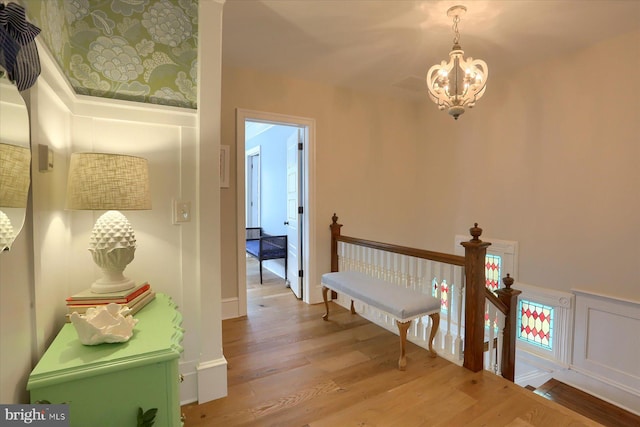 65 S College St, Carlisle, PA 17013 - corridor featuring a chandelier and wood finished floors