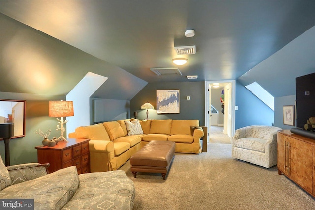 65 S College St, Carlisle, PA 17013 - home theater featuring carpet flooring and lofted ceiling