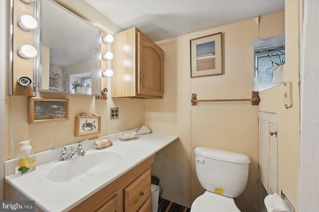 bathroom with toilet and vanity