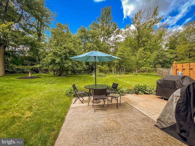 33 Laurel Cir, Newtown, PA 18940 - view of patio with grilling area, view of wooded area, and outdoor dining space