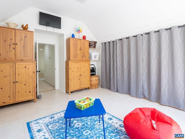 3919 Ruritan Lake Rd, Palmyra, VA 22963 - sitting room with lofted ceiling and light tile patterned floors