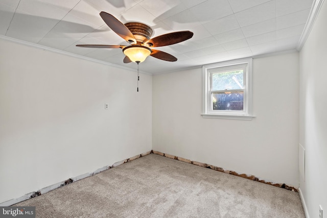 10699 Harding Rd, Laurel, MD 20723 - carpeted spare room featuring crown molding, ceiling fan, and baseboards