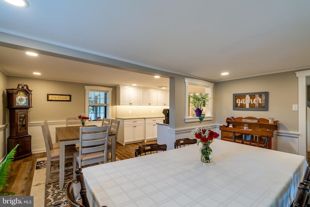 1626 Lampeter Rd, Lancaster, PA 17602 - dining room featuring wood finished floors, recessed lighting, and ornamental molding