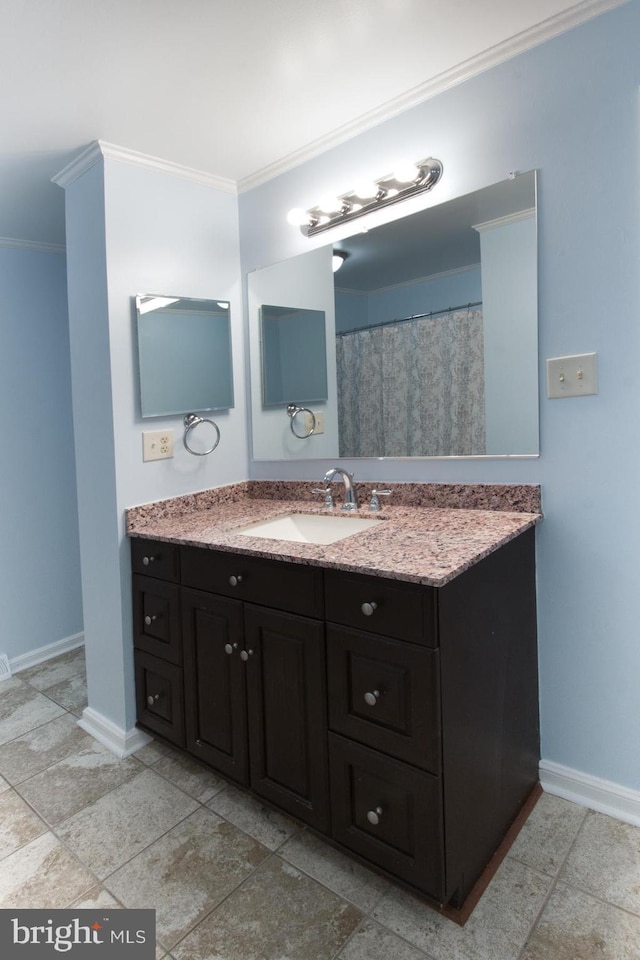 243 Loudoun St SW Unit F, Leesburg, VA 20175 - full bath featuring ornamental molding, baseboards, and vanity