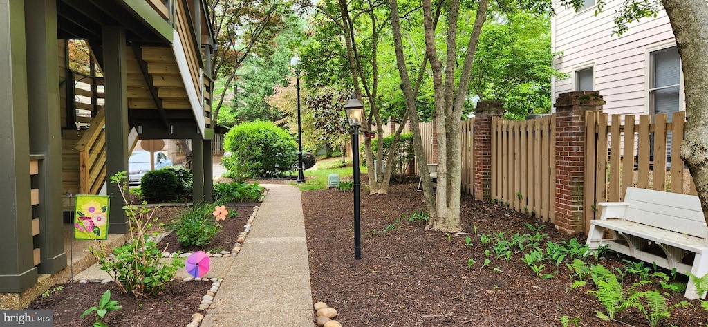 view of yard with fence