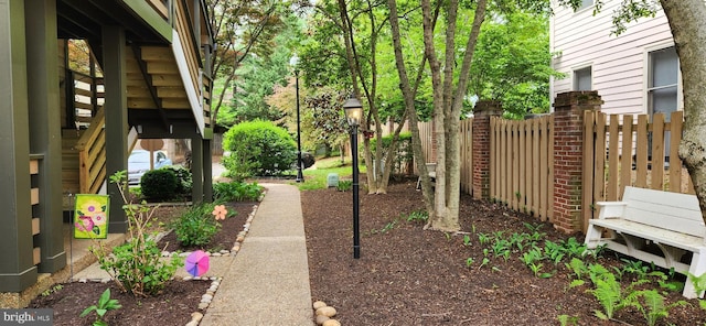 view of yard with fence