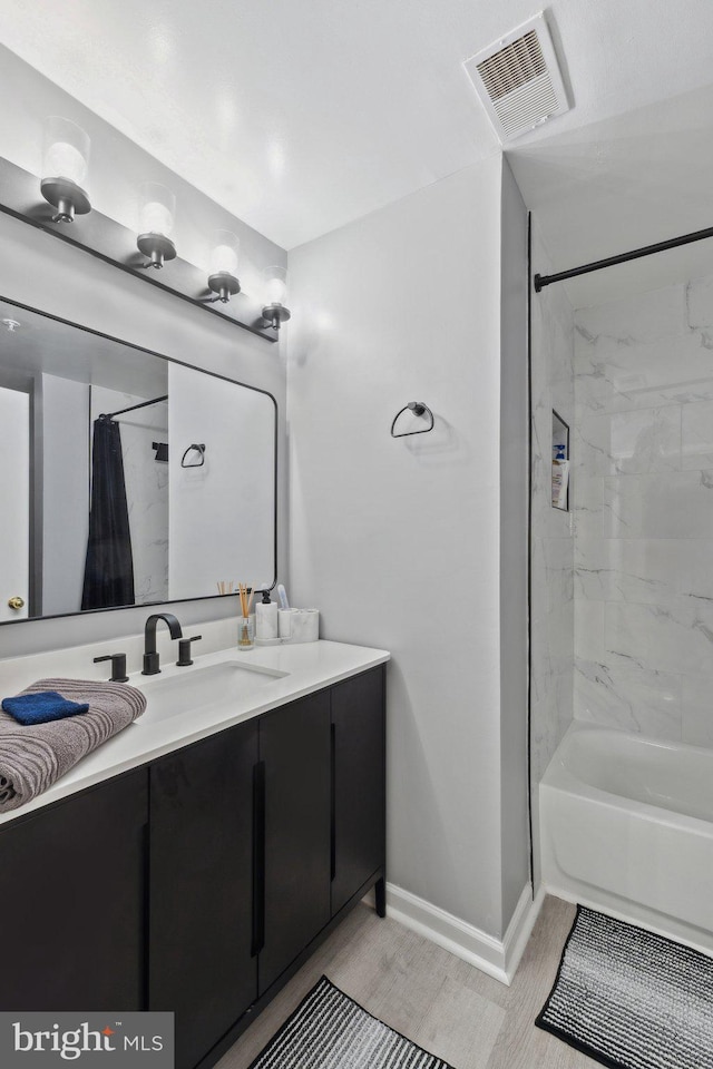 15609 Everglade Ln Unit F002, Bowie, MD 20716 - full bathroom featuring vanity, baseboards, and shower / bath combination with curtain