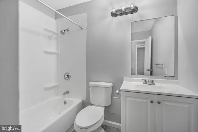 20 Executive Ln, Willingboro, NJ 08046 - full bathroom with toilet, vanity,  shower combination, and baseboards