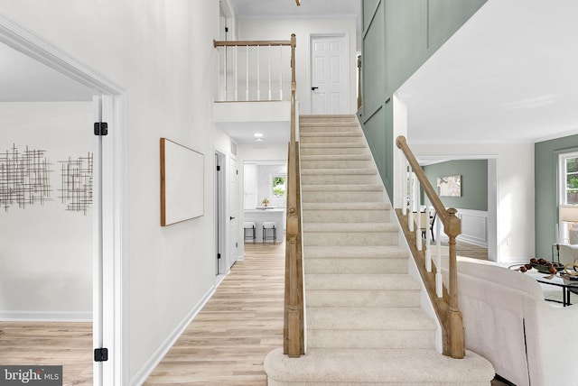 2619 Stone Mountain Ct, Herndon, VA 20170 - stairway with wood finished floors, ornamental molding, and baseboards