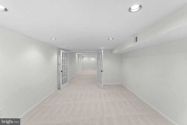 2619 Stone Mountain Ct, Herndon, VA 20170 - finished basement with recessed lighting, light colored carpet, and baseboards