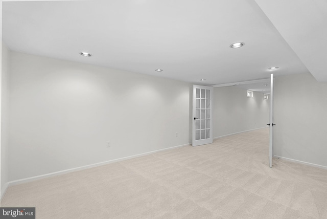 2619 Stone Mountain Ct, Herndon, VA 20170 - finished basement with recessed lighting, light colored carpet, and baseboards