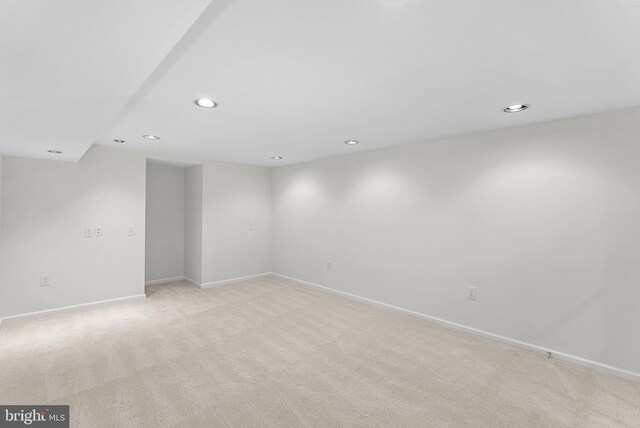 2619 Stone Mountain Ct, Herndon, VA 20170 - empty room featuring light carpet, recessed lighting, and baseboards