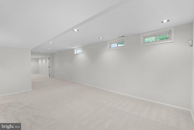 2619 Stone Mountain Ct, Herndon, VA 20170 - below grade area featuring light colored carpet, baseboards, and recessed lighting