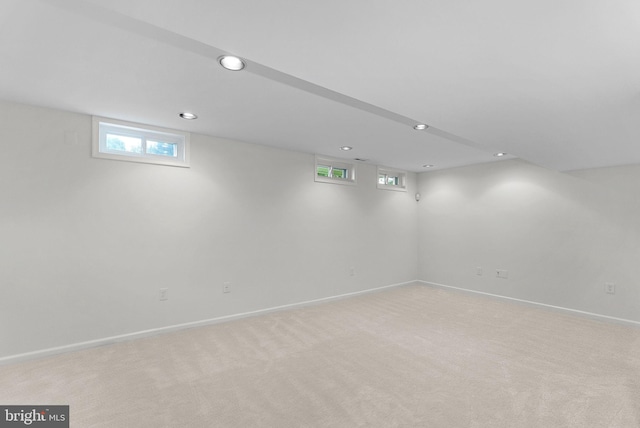 2619 Stone Mountain Ct, Herndon, VA 20170 - basement featuring recessed lighting, baseboards, and light carpet