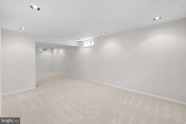 2619 Stone Mountain Ct, Herndon, VA 20170 - basement with light carpet, recessed lighting, and baseboards
